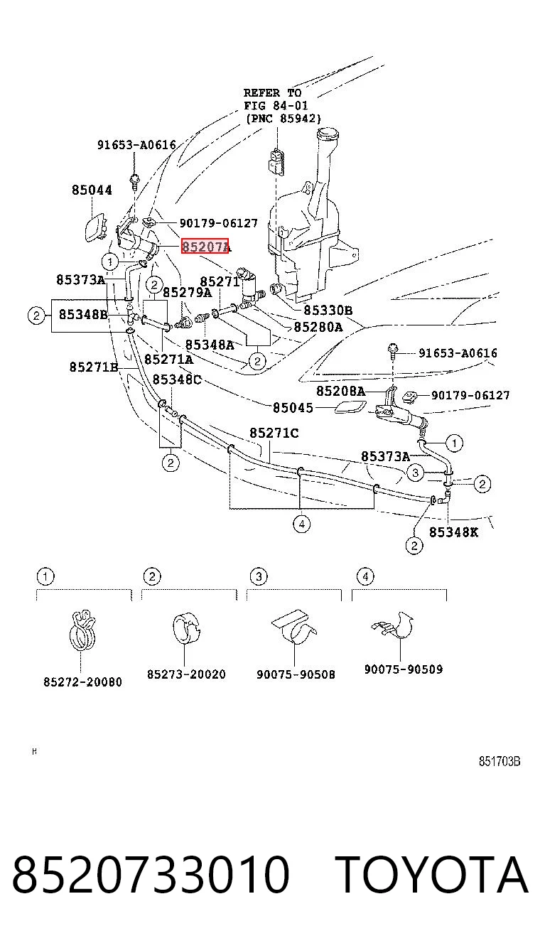 8520733010 Toyota Injetor de fluido para lavador da luz dianteira direita