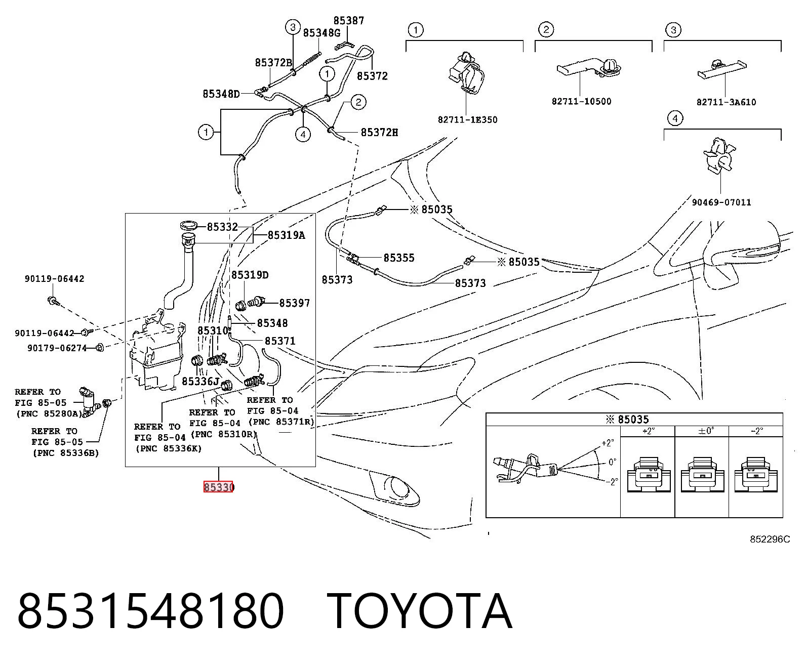 Tanque de fluido para lavador de vidro Lexus RX AGL10, GGL15, GYL15 ao melhor preço