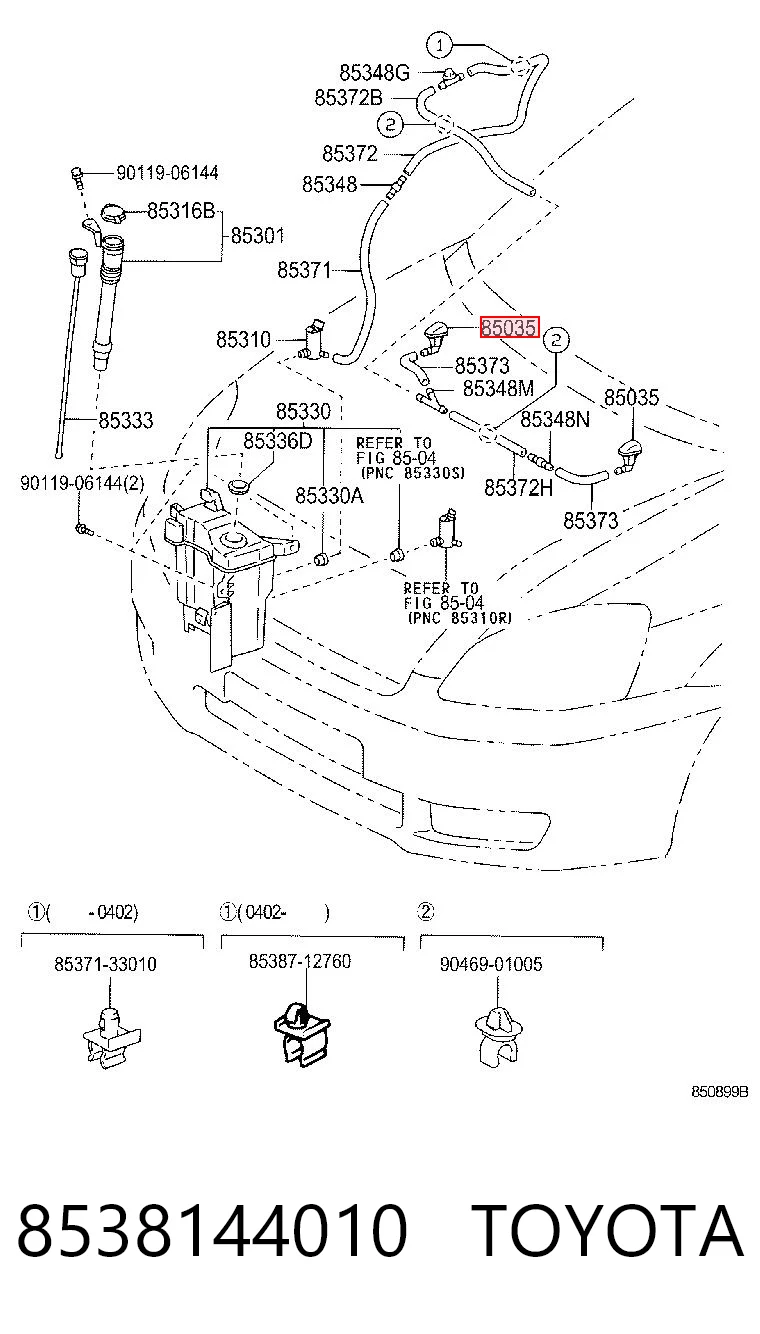8538144010 Toyota Injetor de fluido para lavador de pára-brisas