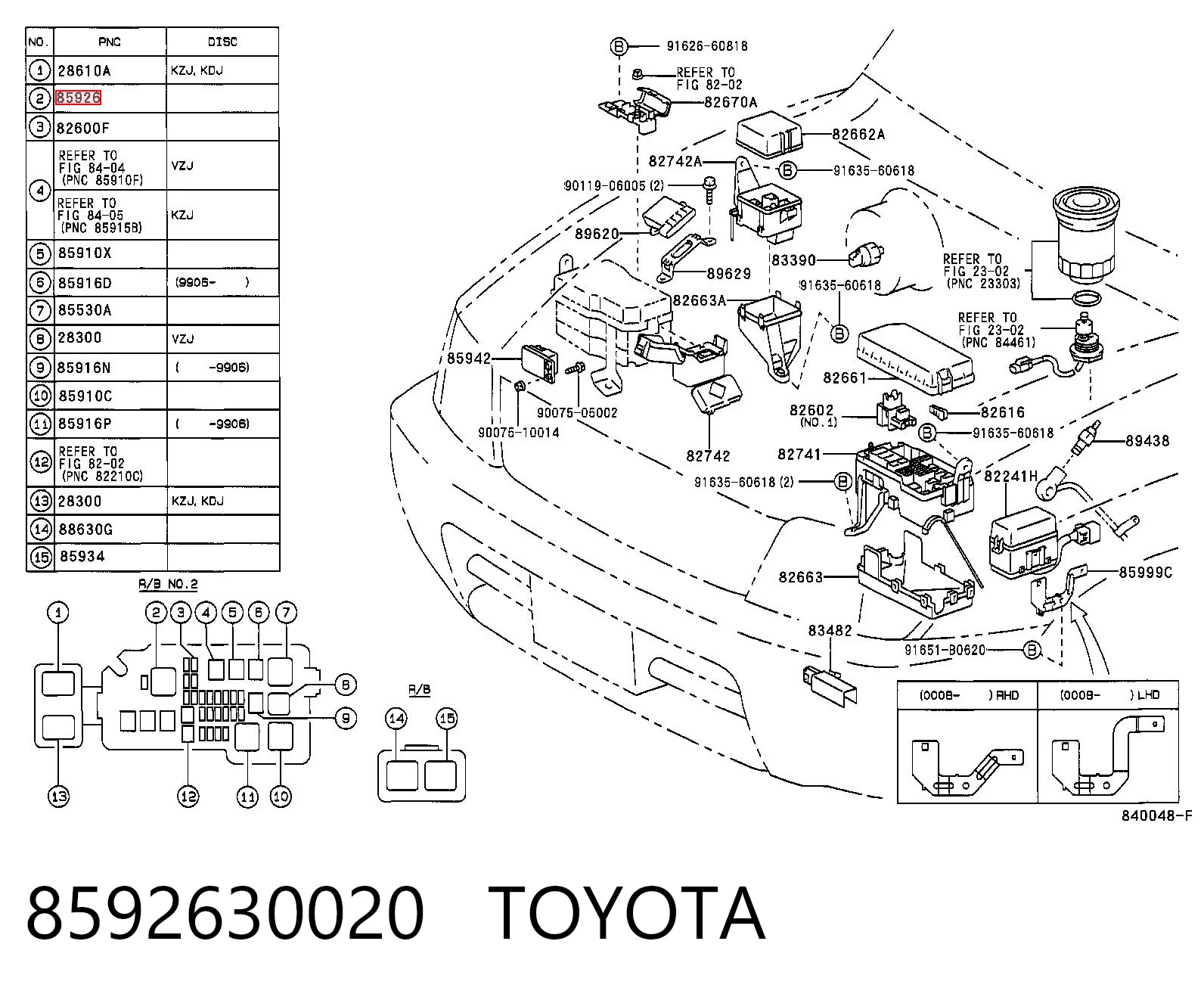 8592630020 Toyota Relê da luz