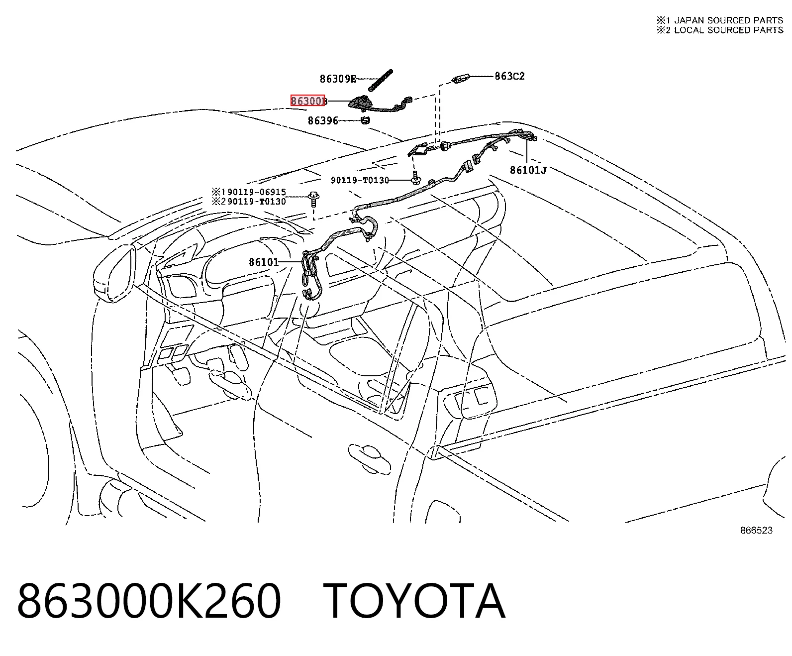 Antena Toyota Hilux GUN12, GUN13 ao melhor preço