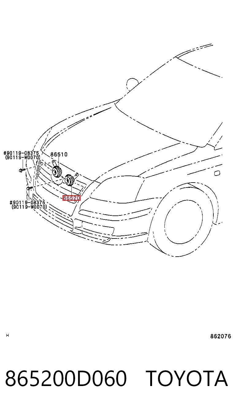 865200D060 Toyota Sinal sonoro (cláxon)