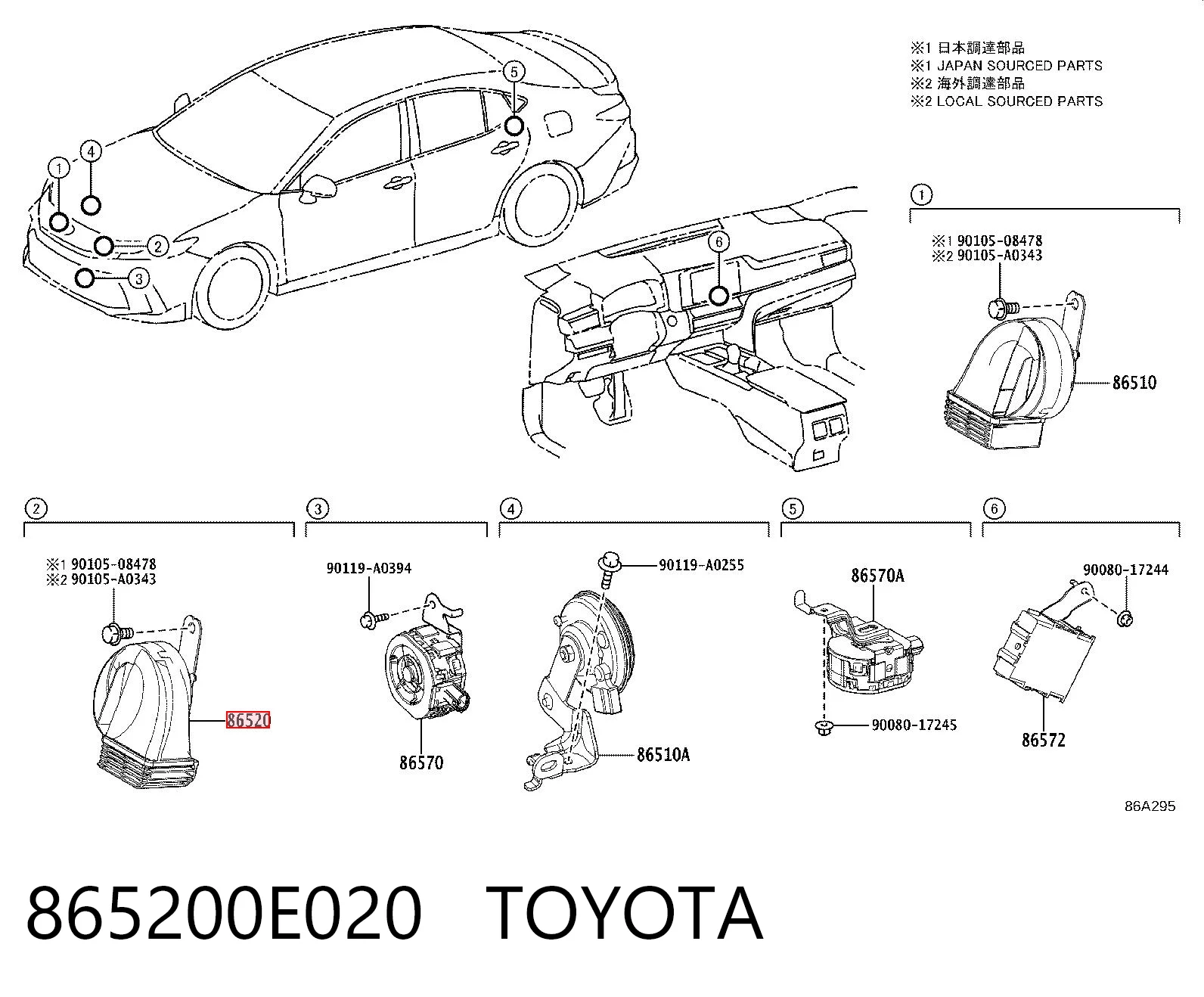 865200E020 Toyota Sinal sonoro (cláxon)