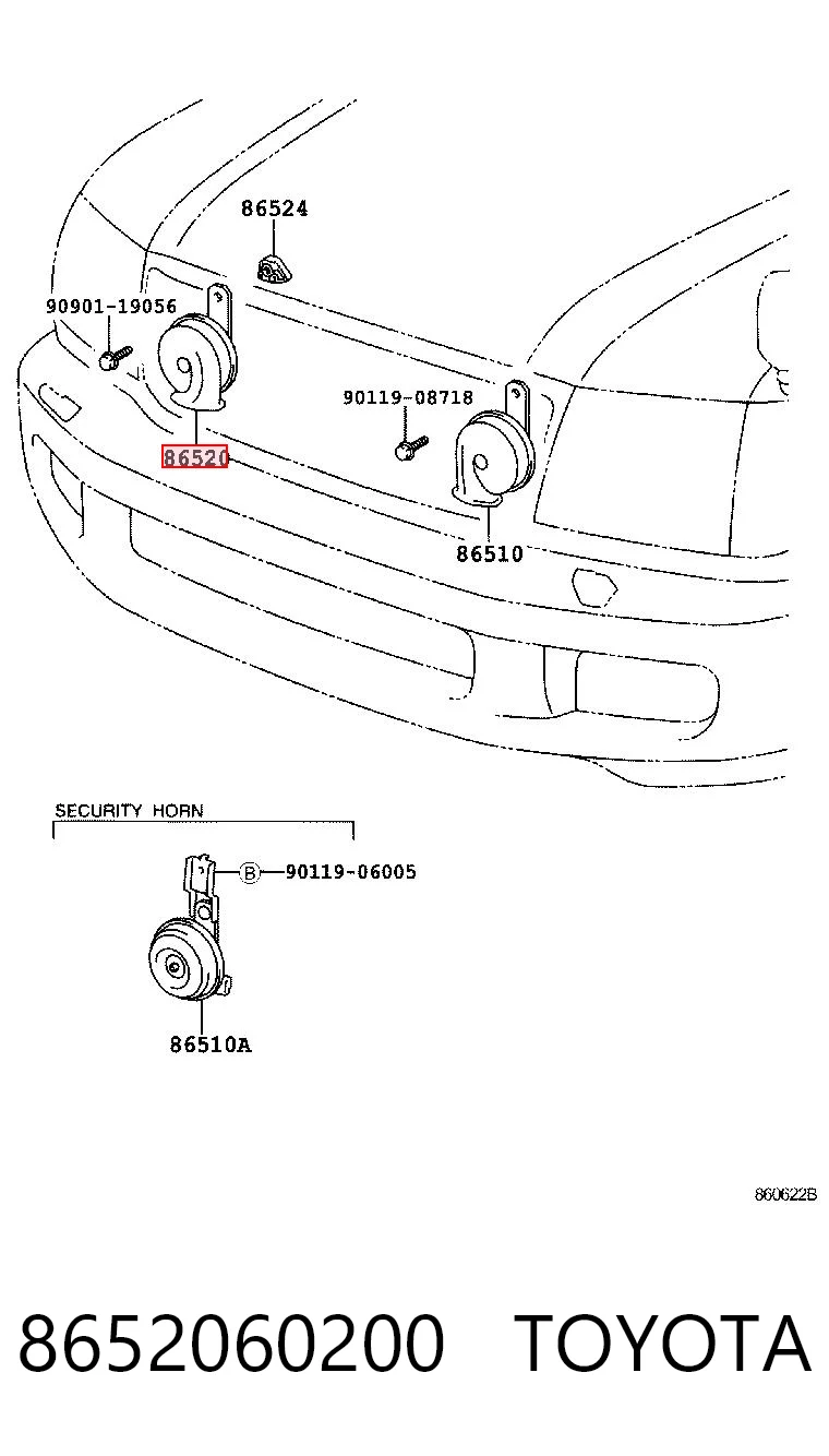 8652060200 Toyota Sinal sonoro (cláxon)