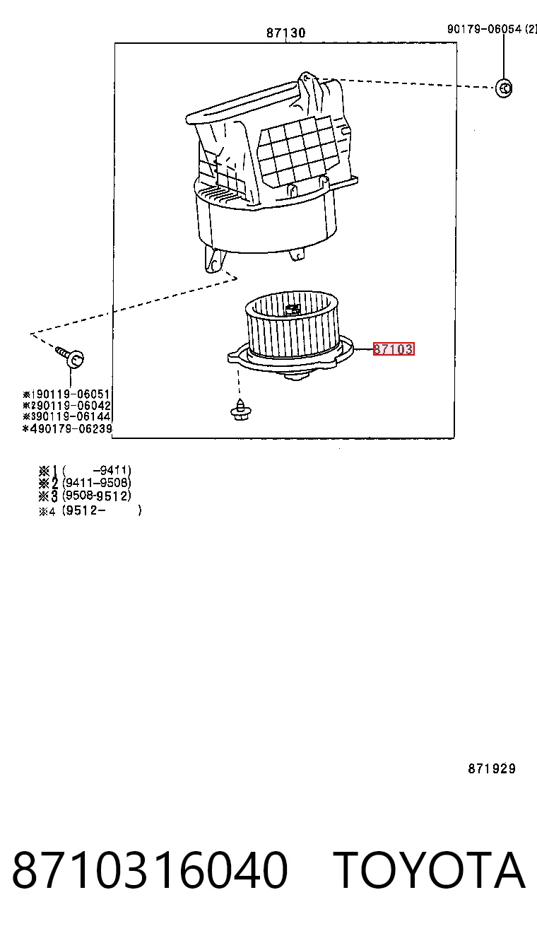 Motor de ventilador de forno (de aquecedor de salão) Mitsubishi L 200 III K60, K70