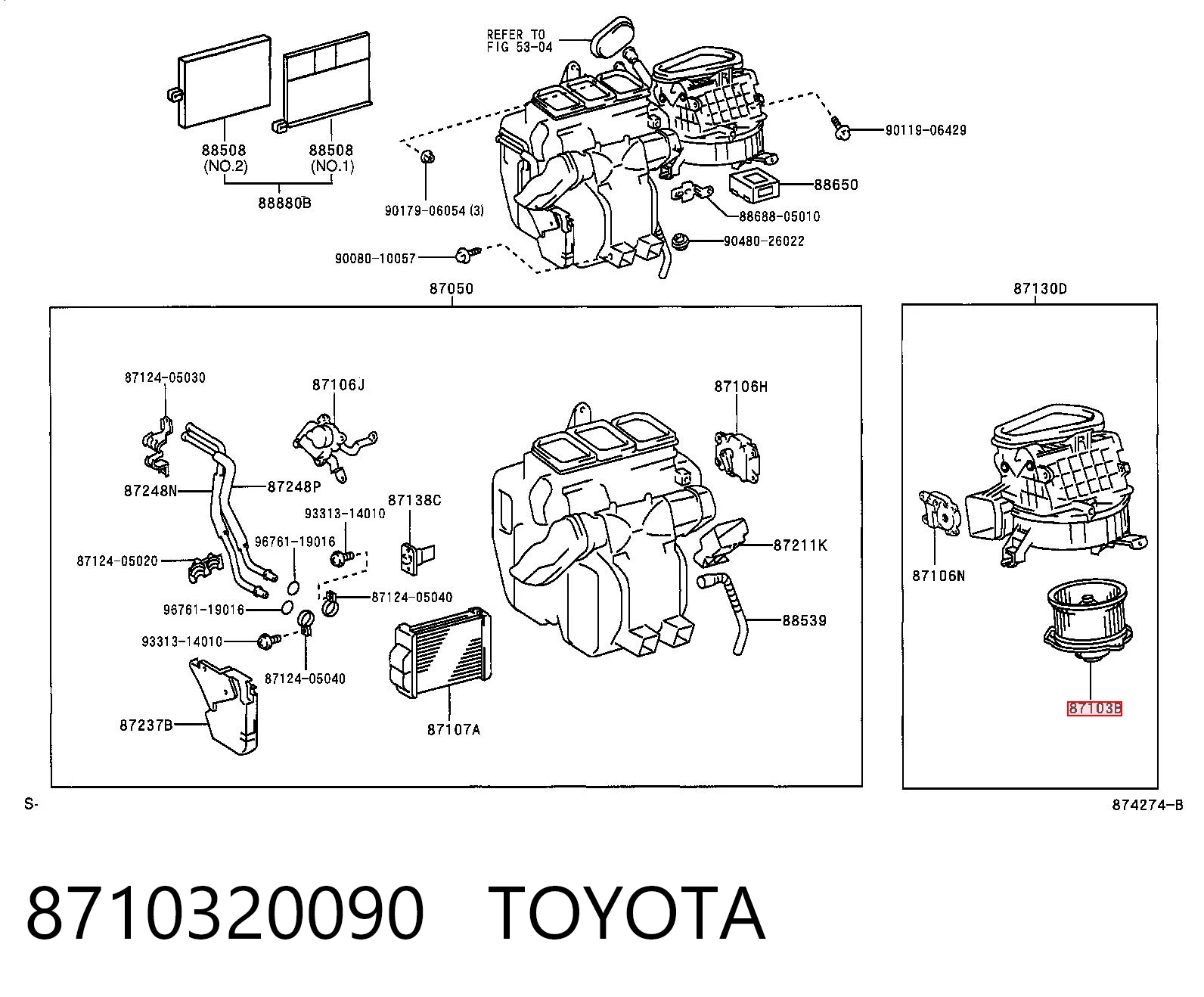 Motor de ventilador de forno (de aquecedor de salão) Toyota Corolla preço, a partir de 53,37 USD