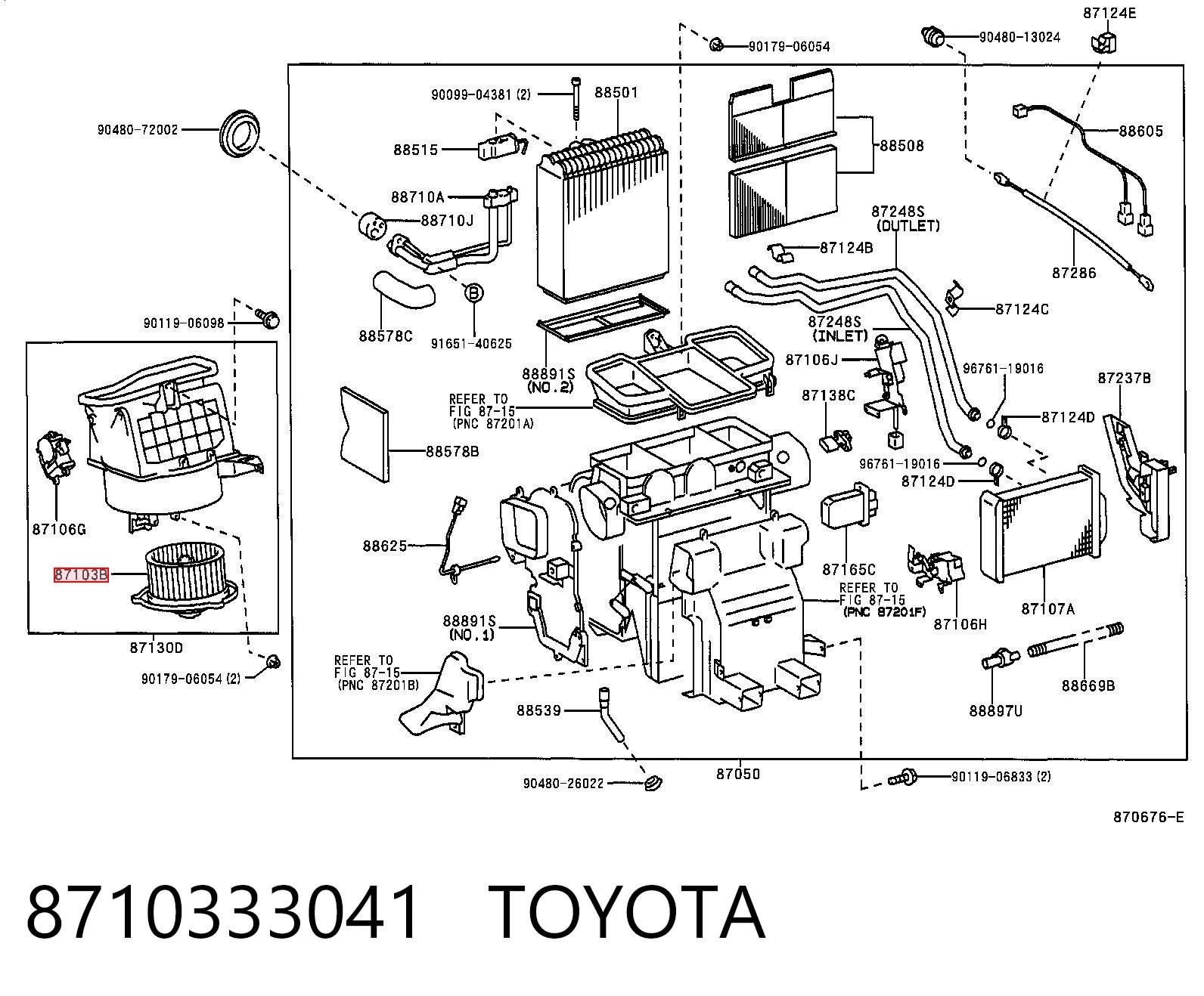 Motor de ventilador de forno (de aquecedor de salão) Toyota Hiace III H10