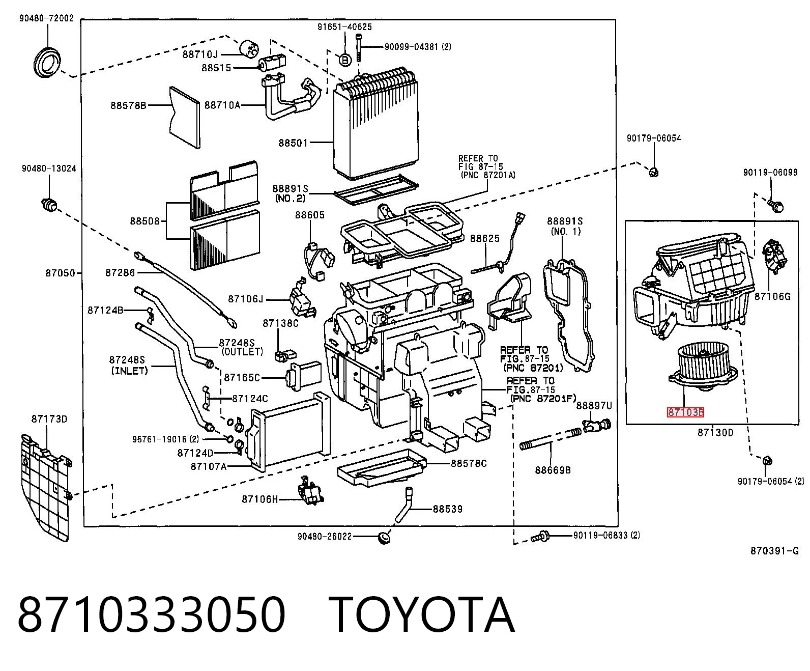 Motor de ventilador de forno (de aquecedor de salão) para Toyota Camry IV V20