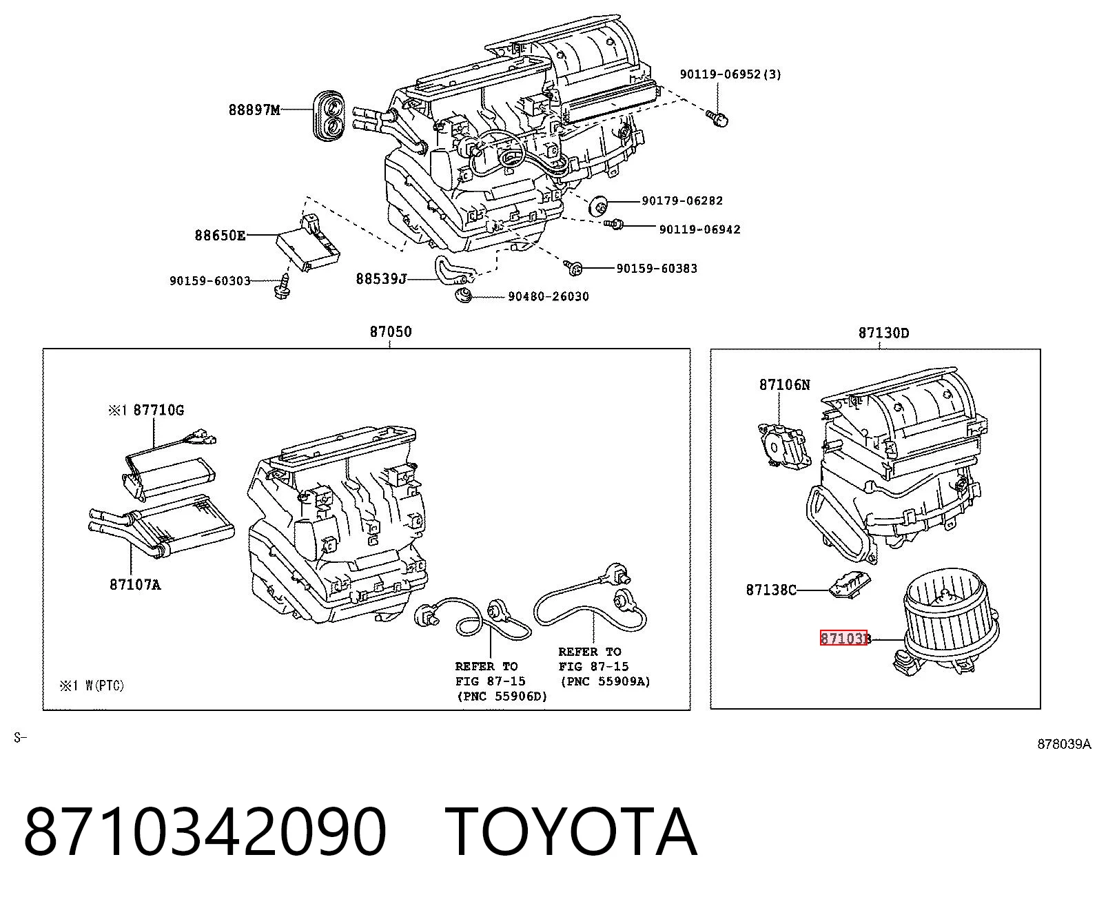 8710342090 Toyota Motor de ventilador de forno (de aquecedor de salão)