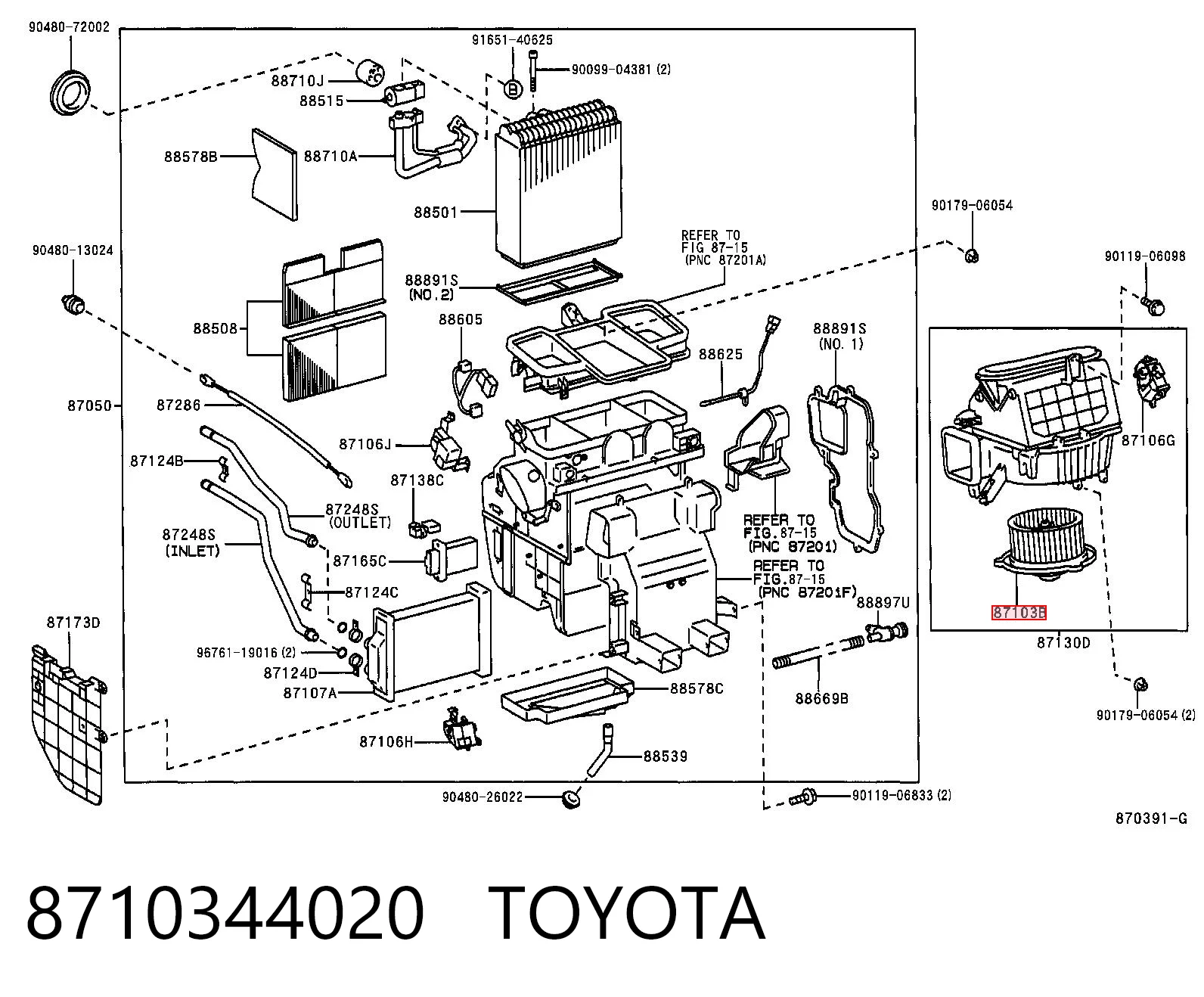 Motor de ventilador de forno (de aquecedor de salão) Toyota Camry  V20 ao melhor preço