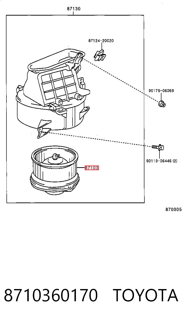 Motor de ventilador de forno (de aquecedor de salão) para Toyota Land Cruiser 90 J9
