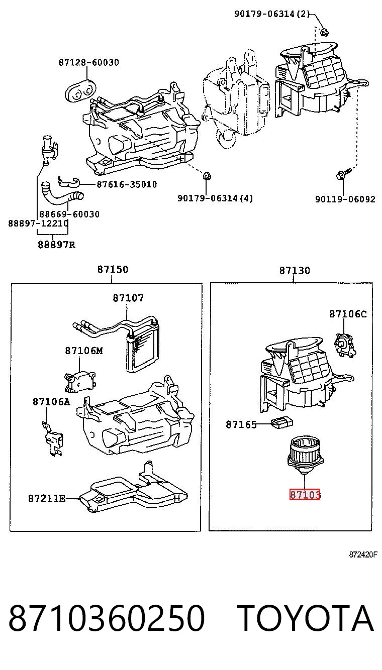 Motor de ventilador de forno (de aquecedor de salão) para Toyota Land Cruiser 100 J10