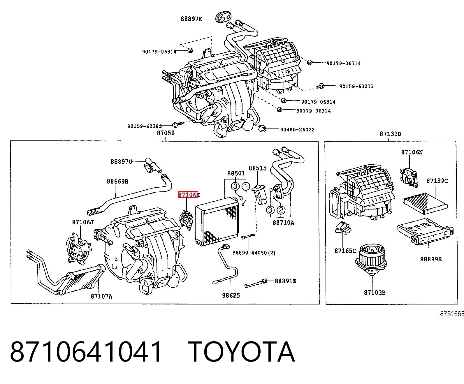 Acionamento de comporta de forno para Toyota Camry V V30