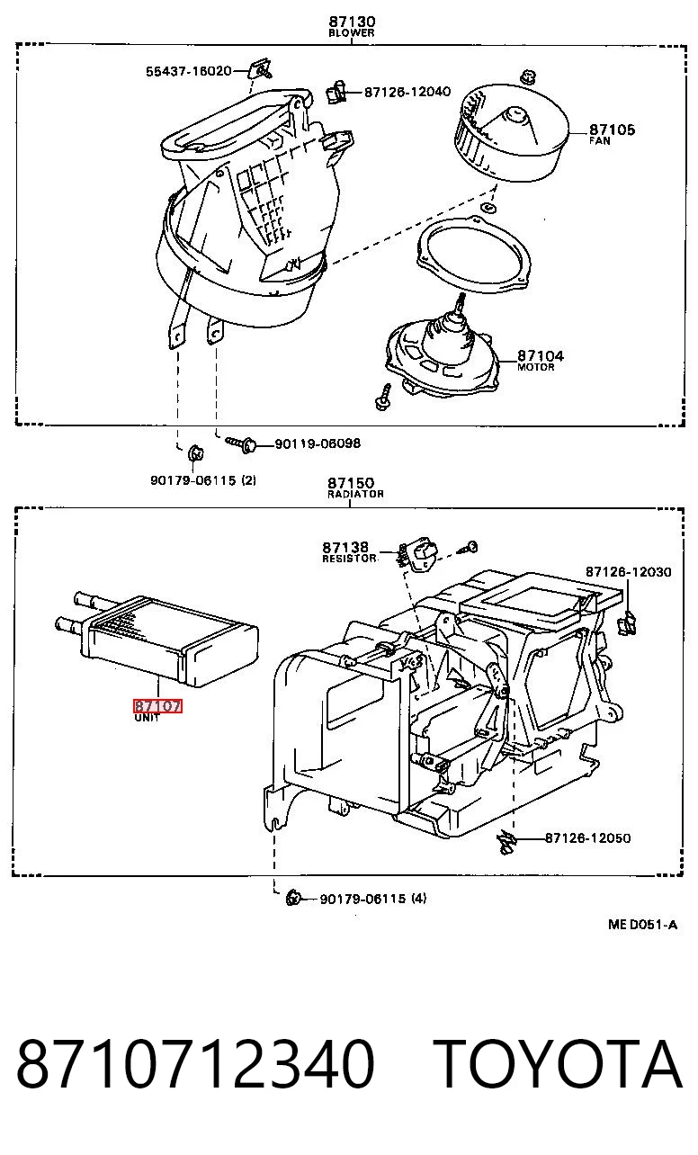 Radiador de forno (de aquecedor) Toyota Corolla E8 ao melhor preço