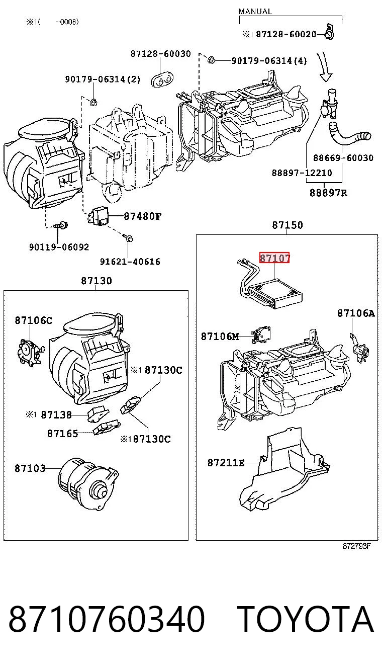 Radiador de forno (de aquecedor) para Toyota Land Cruiser J10