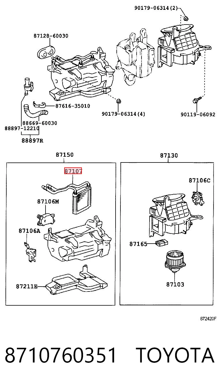  Radiador de forno (de aquecedor) Toyota Land Cruiser 100 SUV (J10) (1998 - 2005) 100