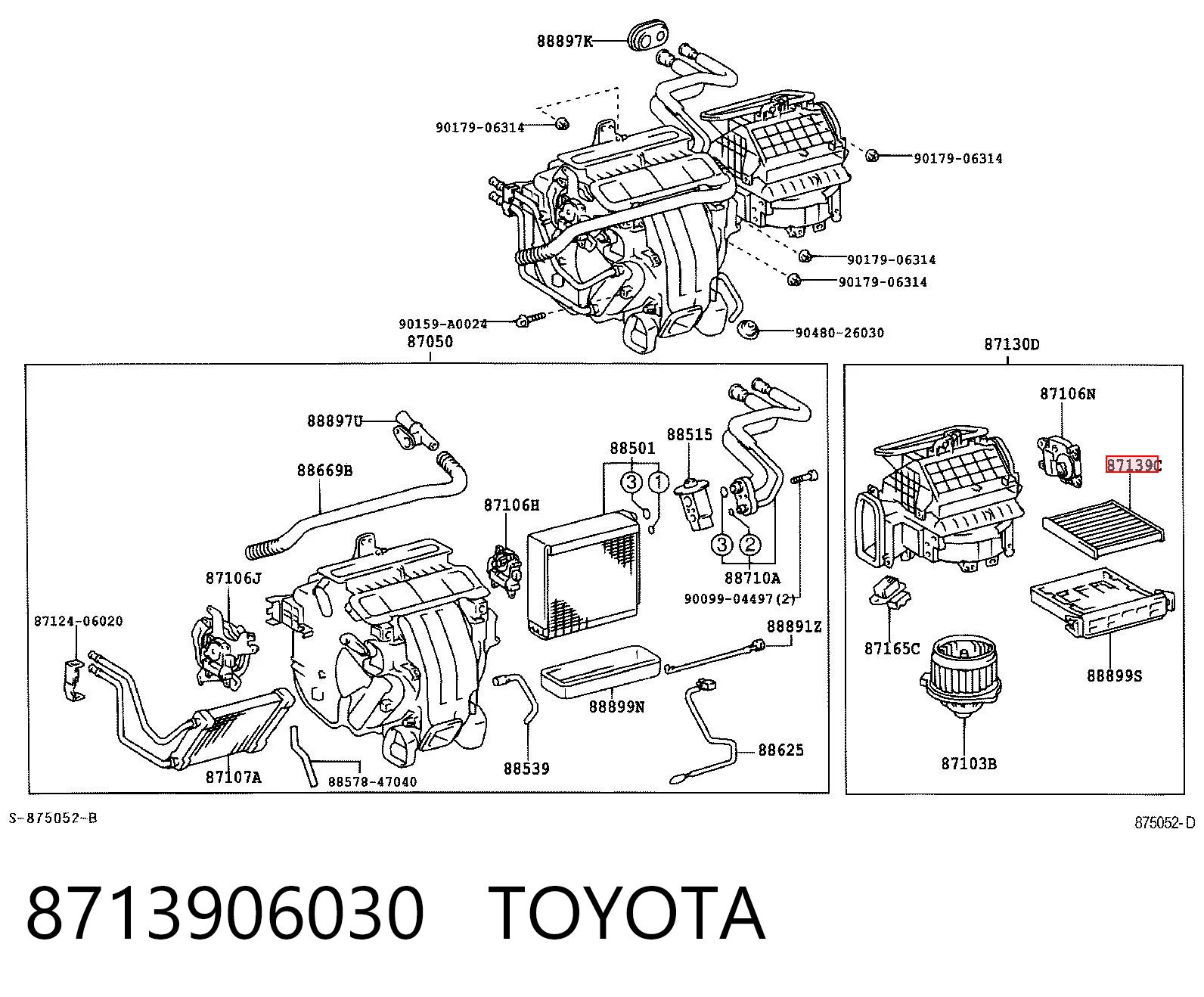 8713906030 Toyota Filtro de salão