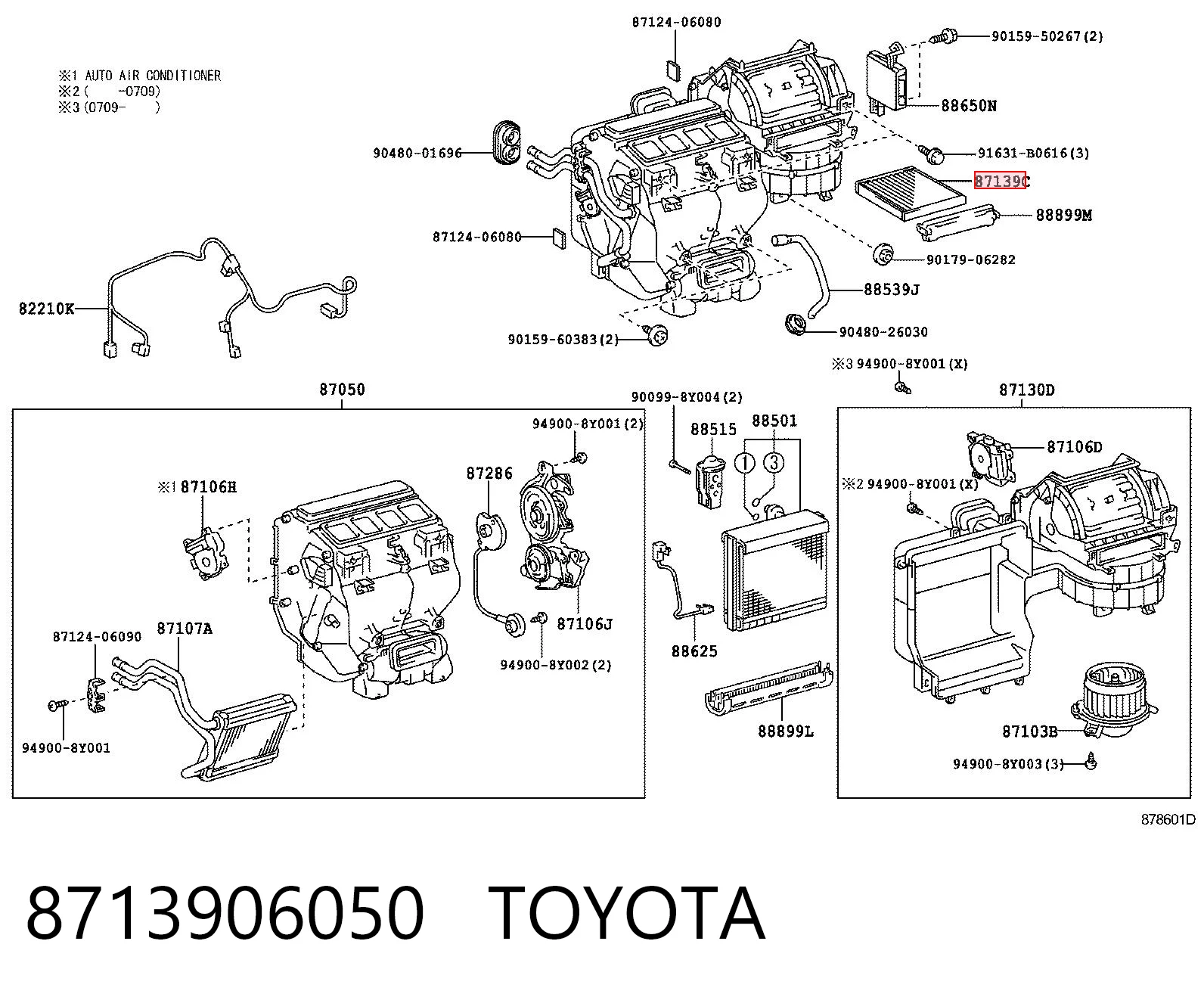 8713906050 Toyota Filtro de salão