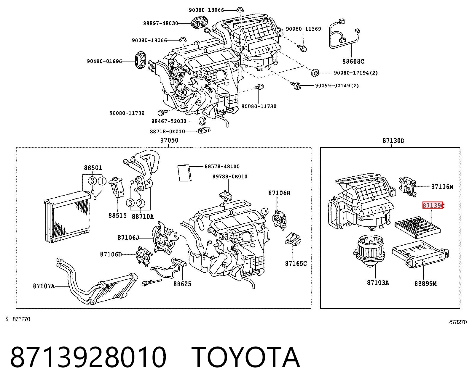 8713928010 Toyota Filtro de salão