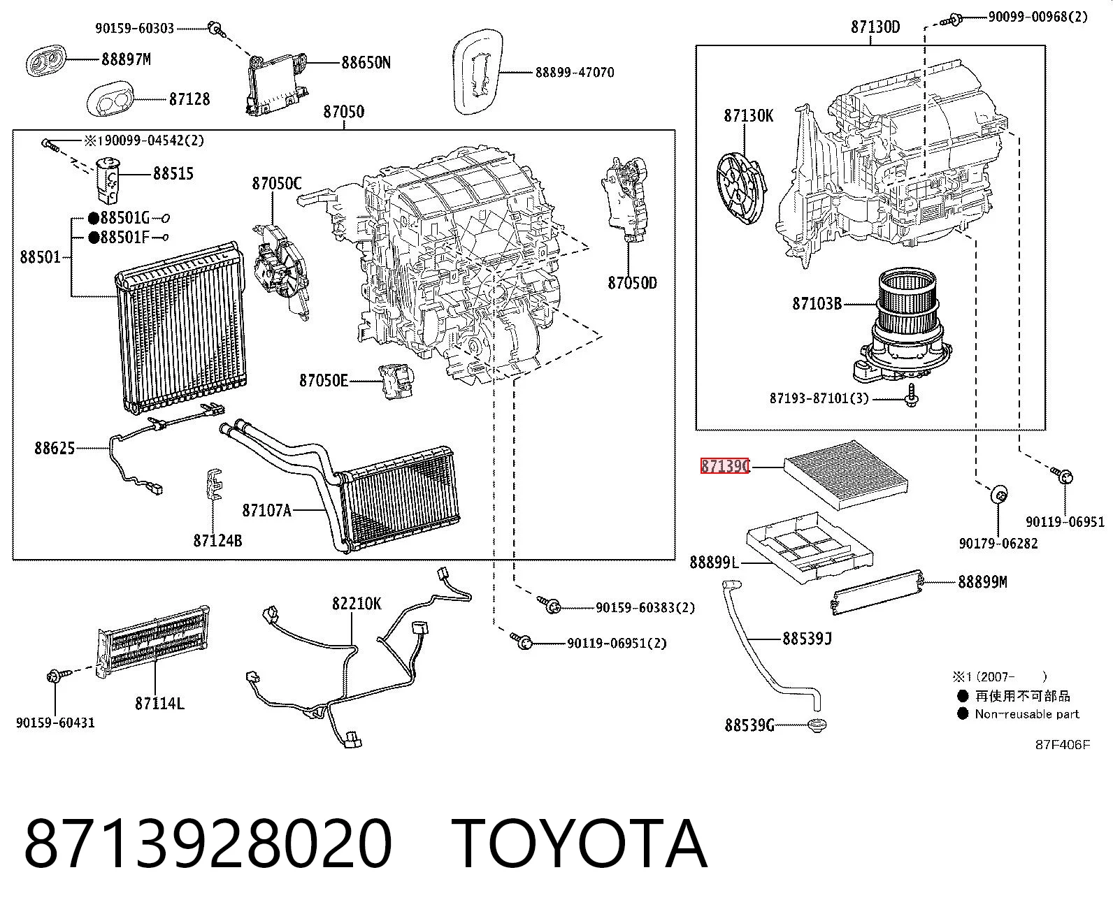 8713928020 Toyota Filtro de salão