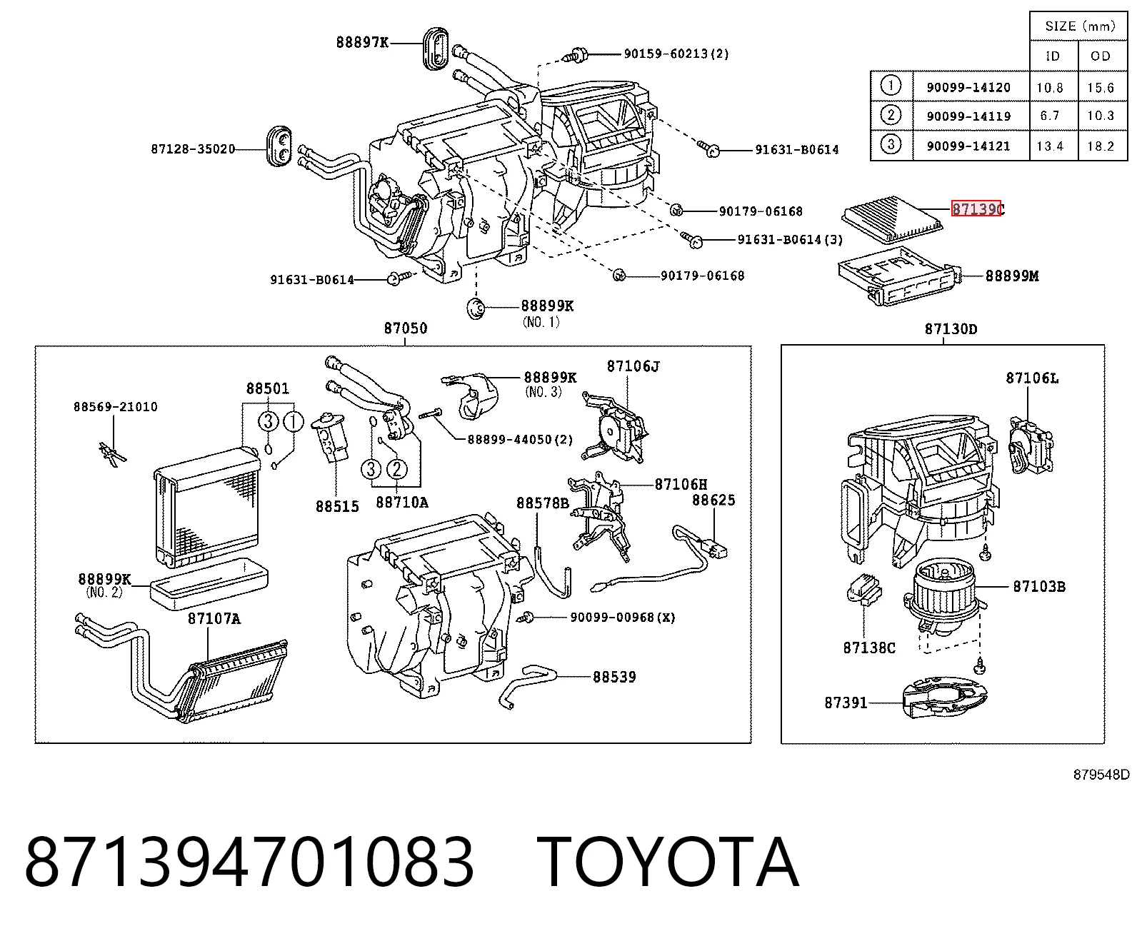 871394701083 Toyota Filtro de salão