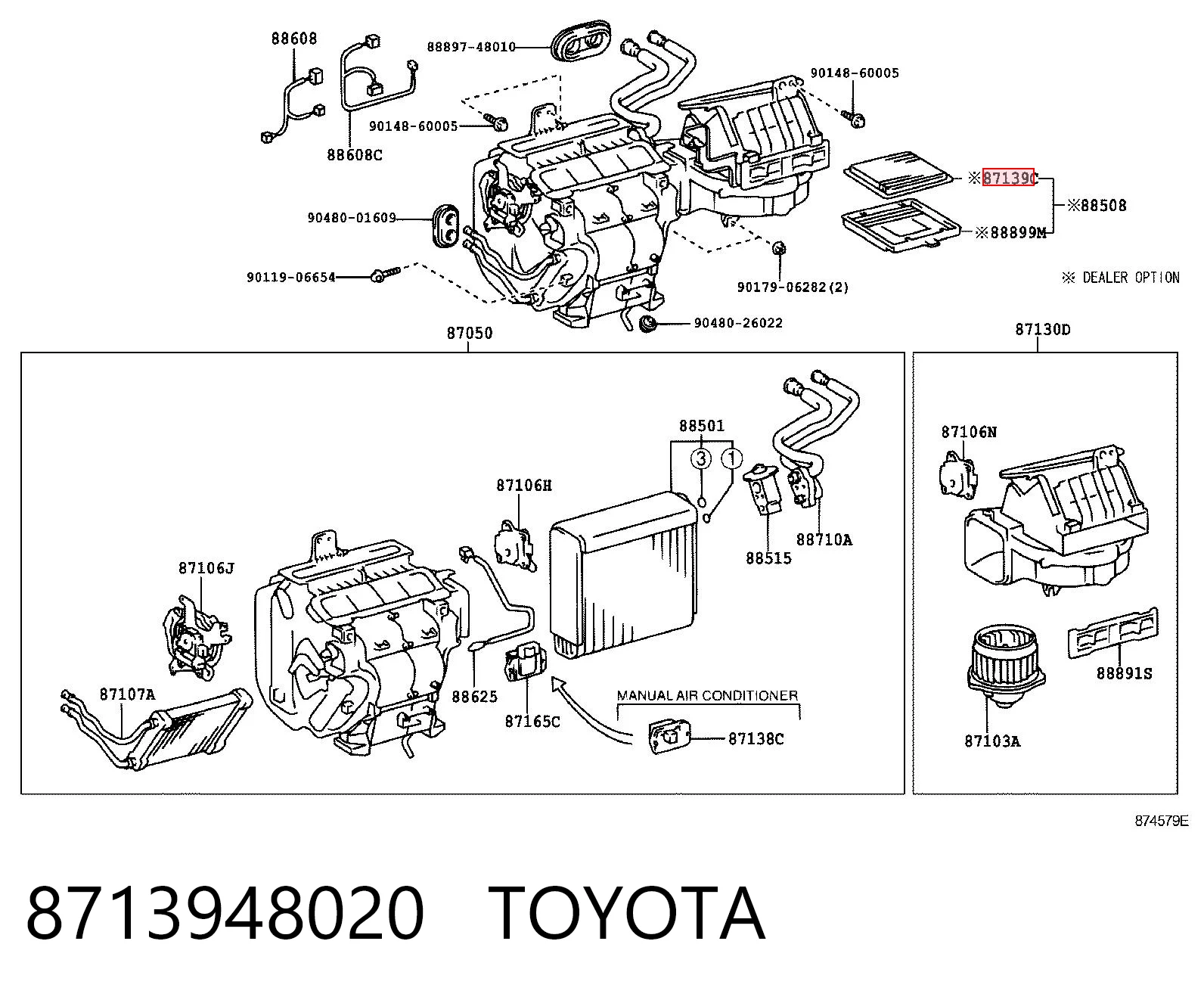 8713948020 Toyota Filtro de salão
