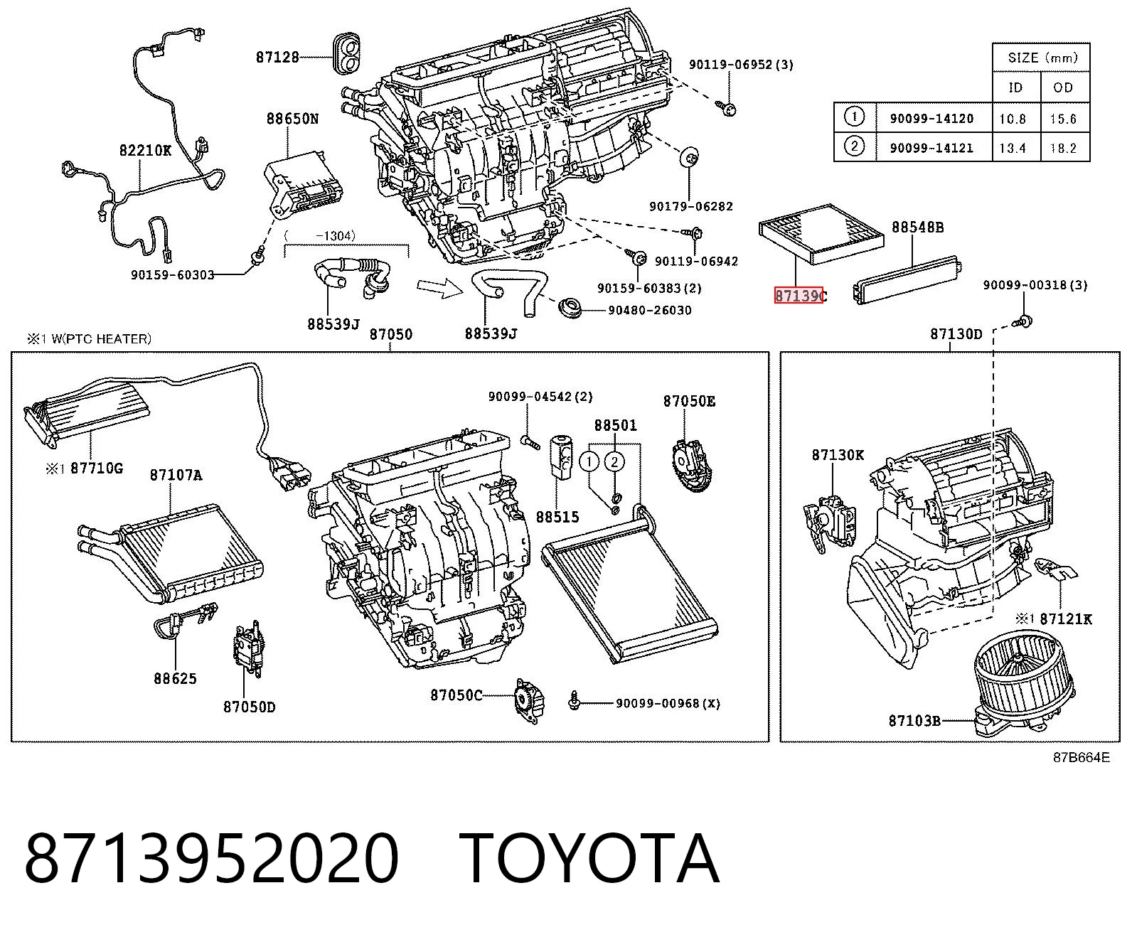 8713952020 Toyota Filtro de salão