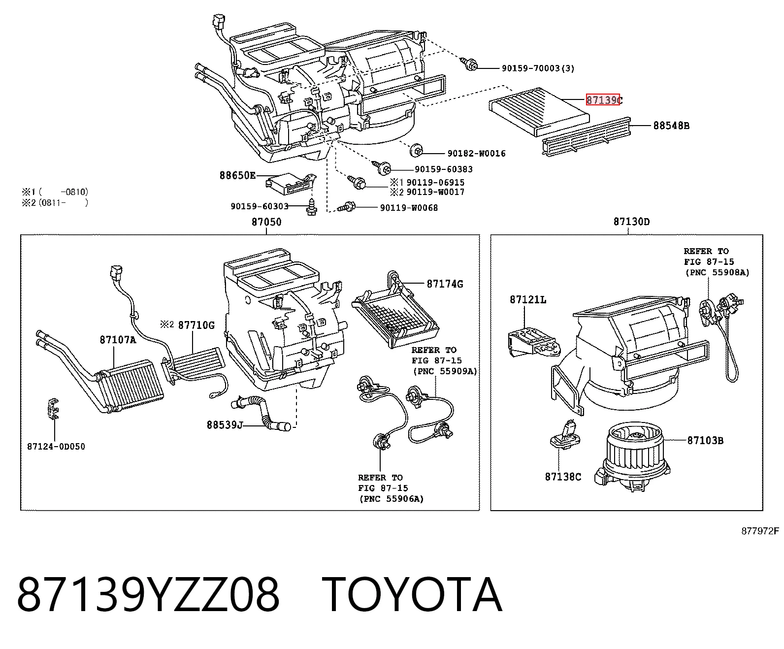 87139YZZ08 Toyota Filtro de salão