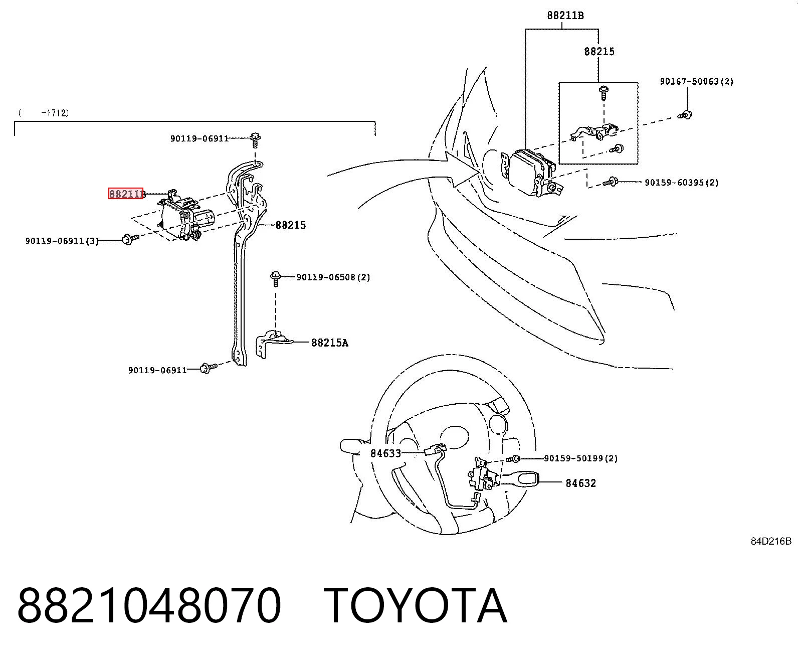 8821048070 Toyota Sensor de radar de distância