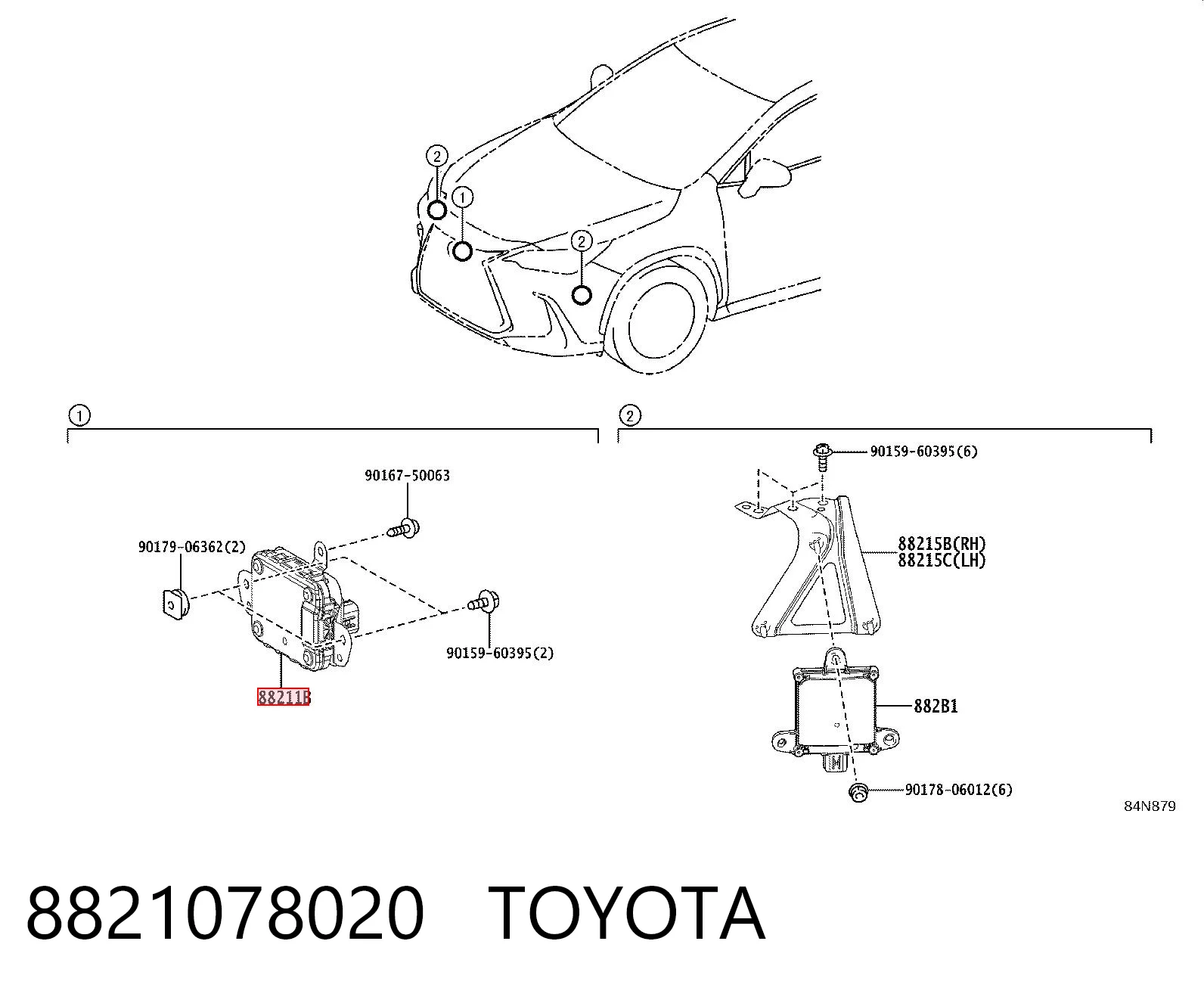 8821078020 Toyota Sensor de radar de distância