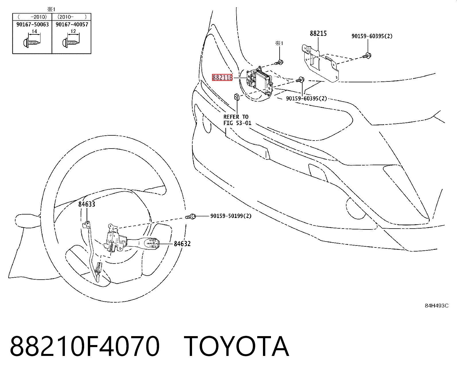88210F4070 Toyota Sensor de radar de distância