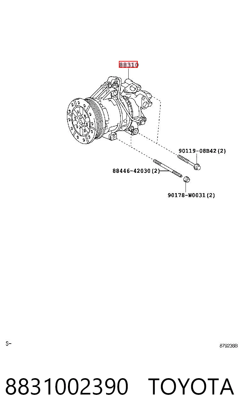 8831002390 Toyota Compressor de aparelho de ar condicionado
