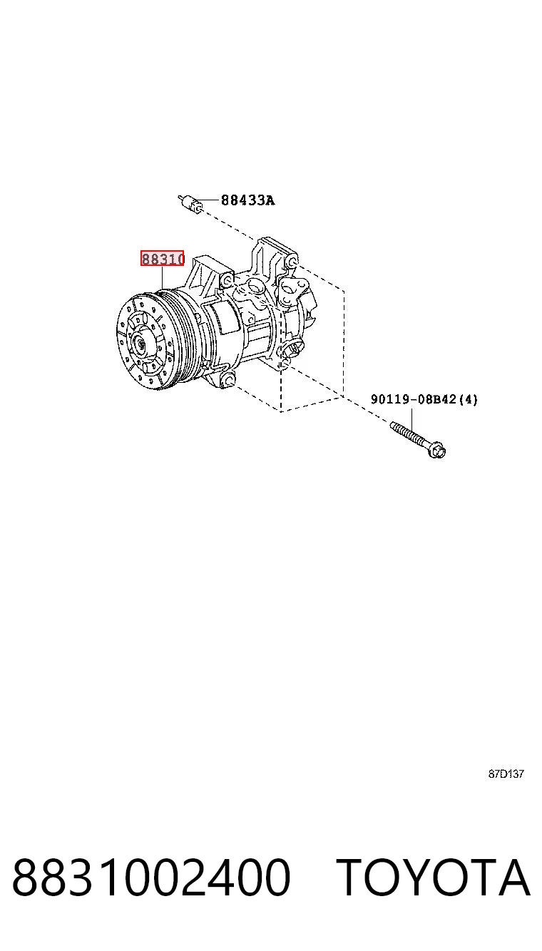 8831002400 Toyota Compressor de aparelho de ar condicionado