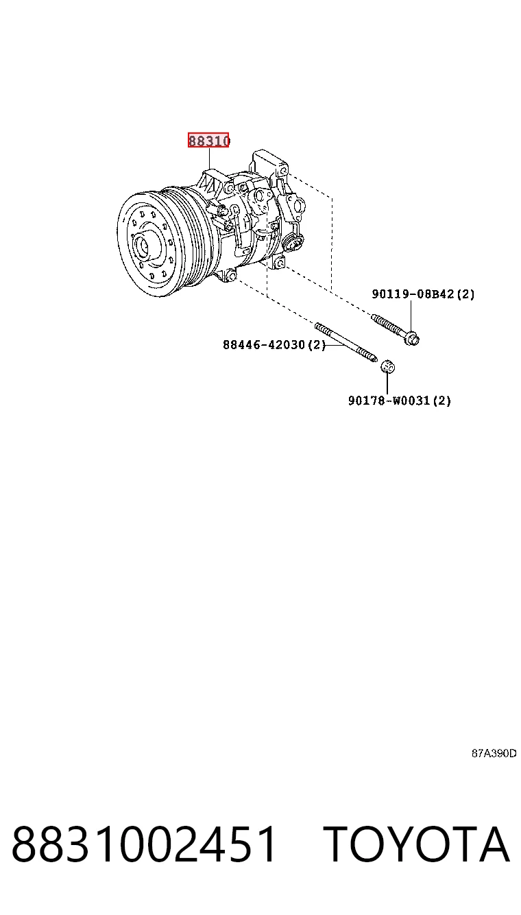8831002451 Toyota Compressor de aparelho de ar condicionado