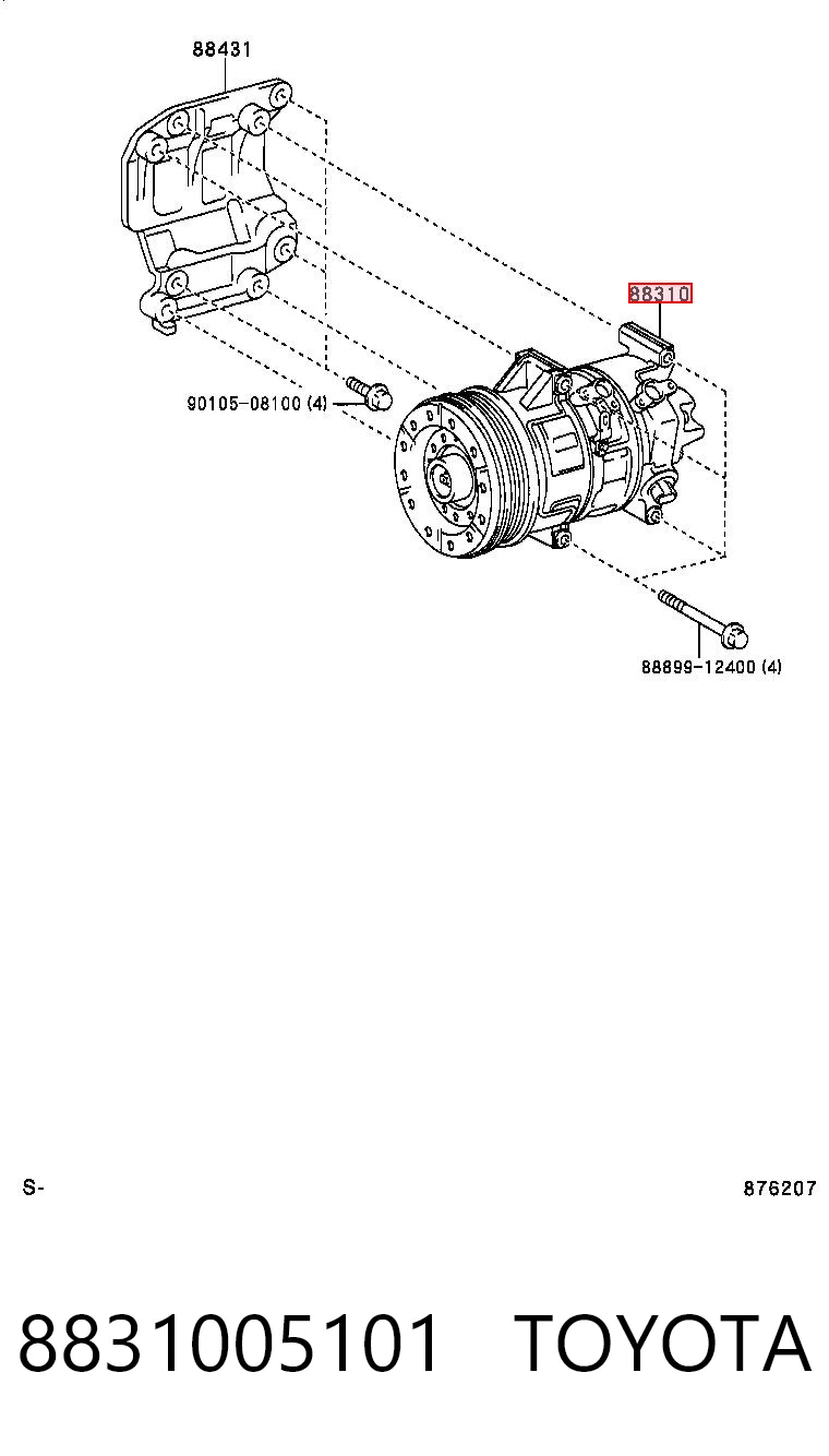 8831005101 Toyota Compressor de aparelho de ar condicionado