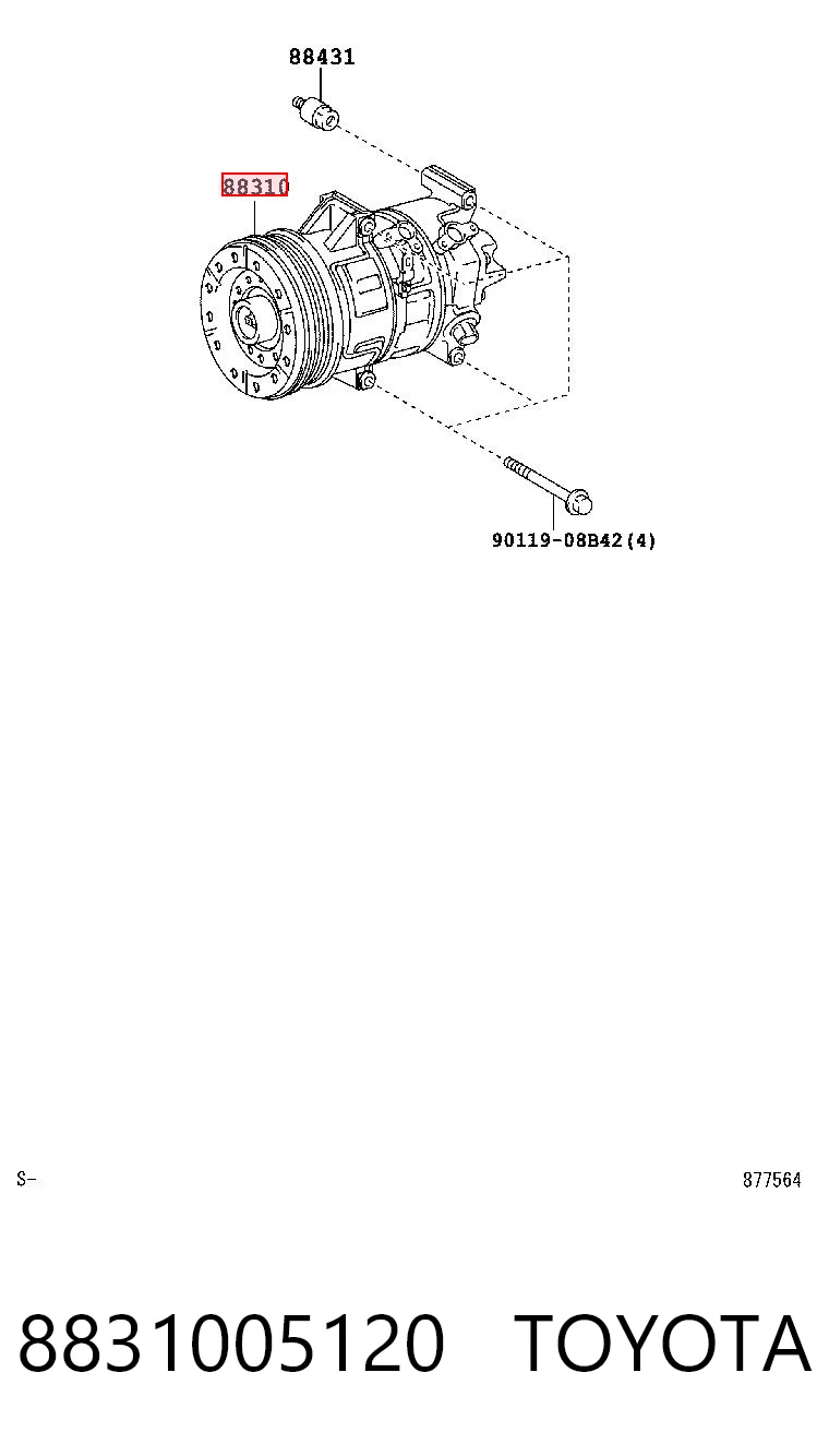 8831005120 Toyota Compressor de aparelho de ar condicionado
