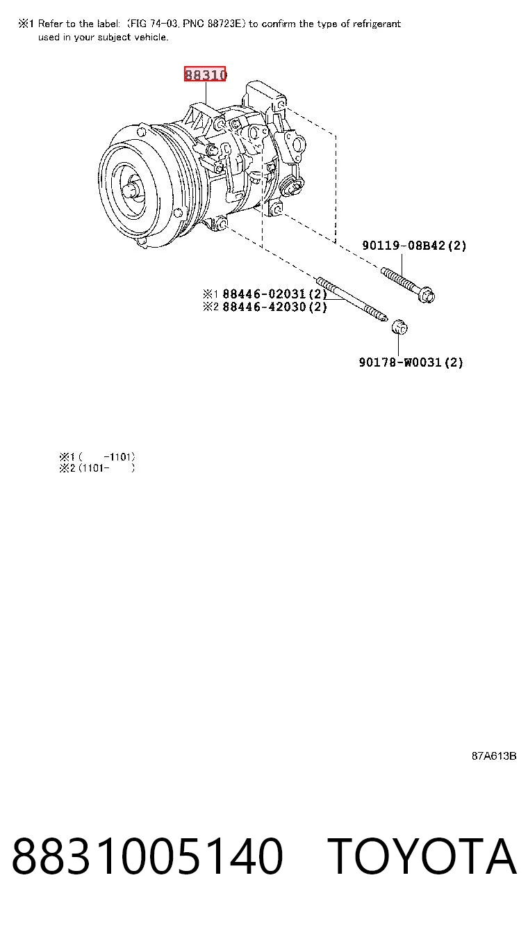 8831005140 Toyota Compressor de aparelho de ar condicionado