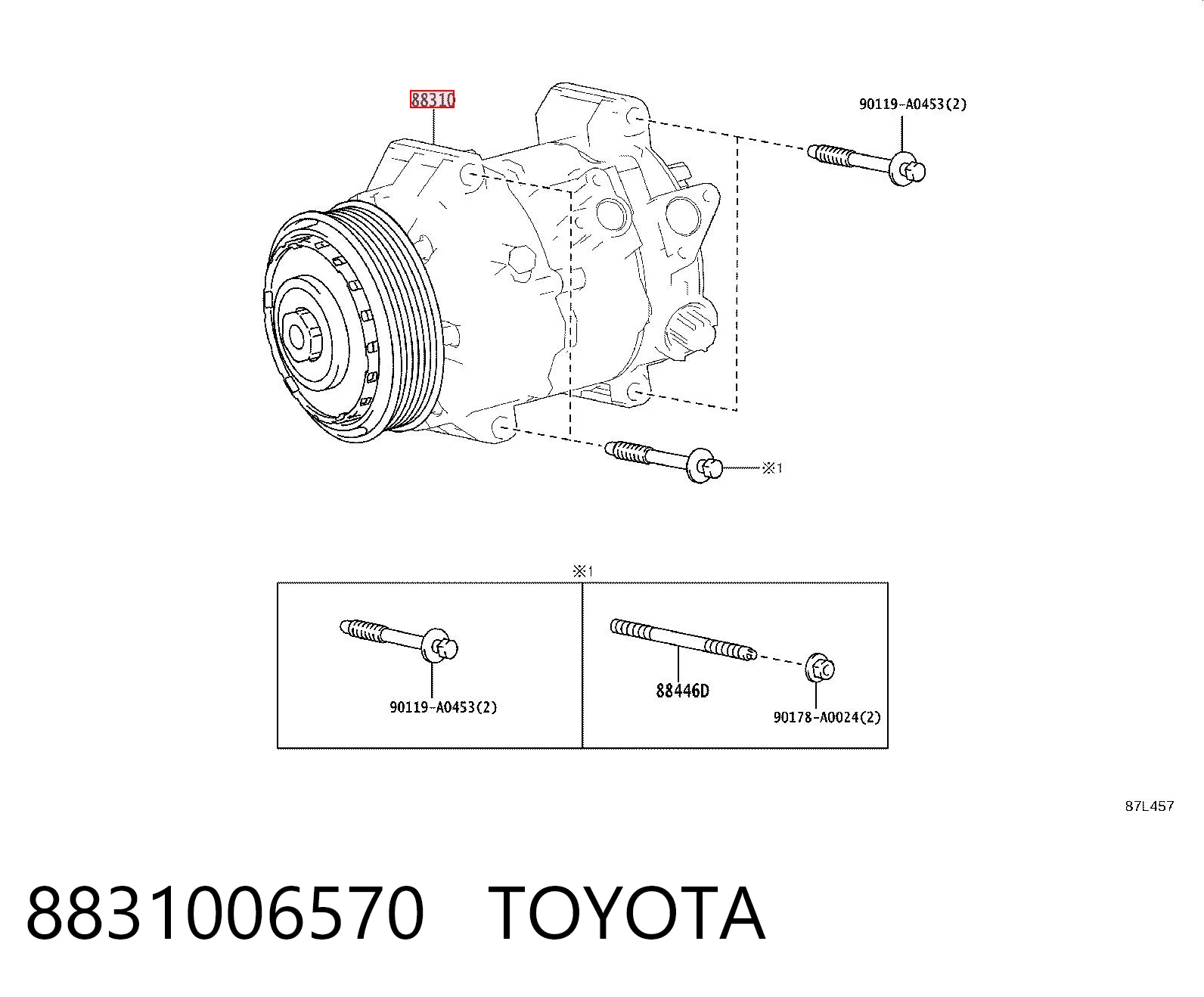 8831006570 Toyota Compressor de aparelho de ar condicionado
