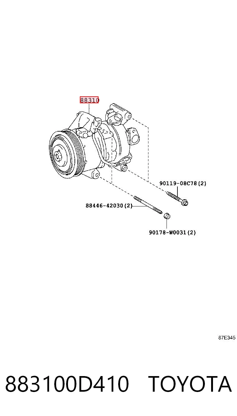Compressor de aparelho de ar condicionado Toyota Yaris  P13