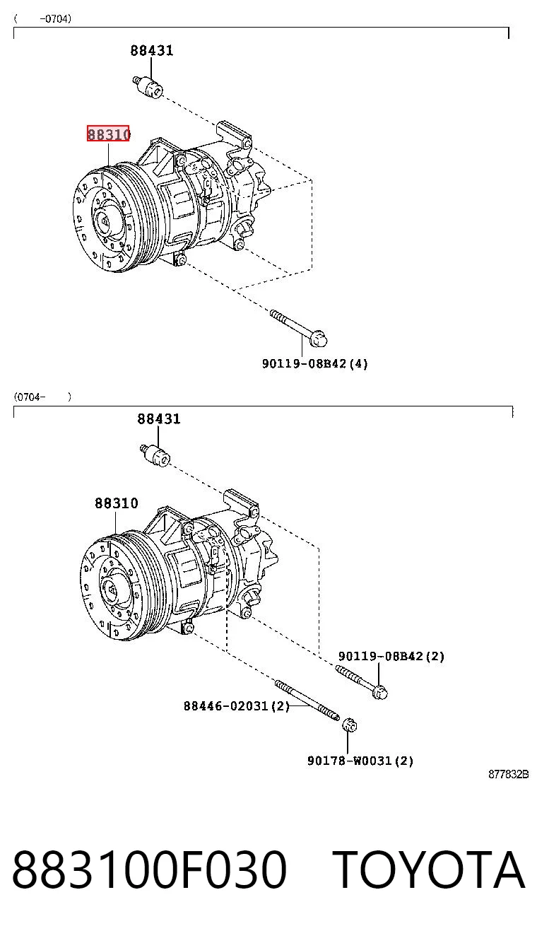 883100F030 Toyota Compressor de aparelho de ar condicionado