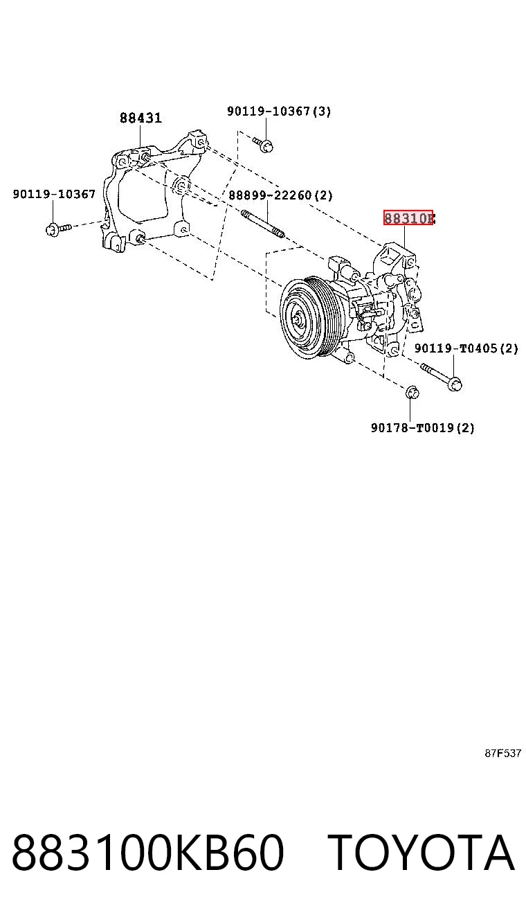 883100KB60 Toyota Compressor de aparelho de ar condicionado