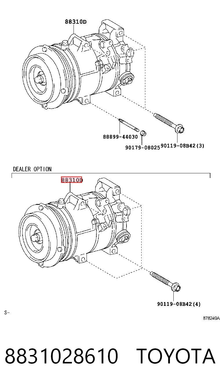 8831028610 Toyota Compressor de aparelho de ar condicionado