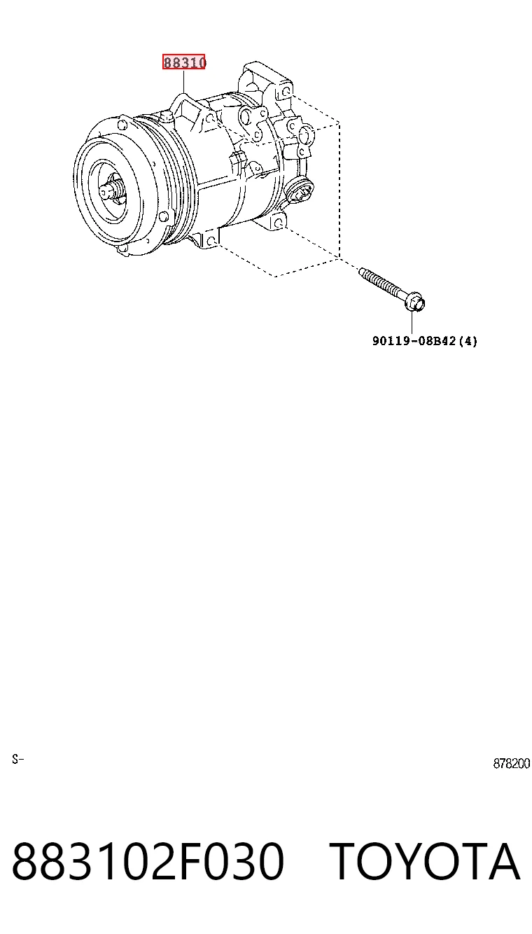 883102F030 Toyota Compressor de aparelho de ar condicionado