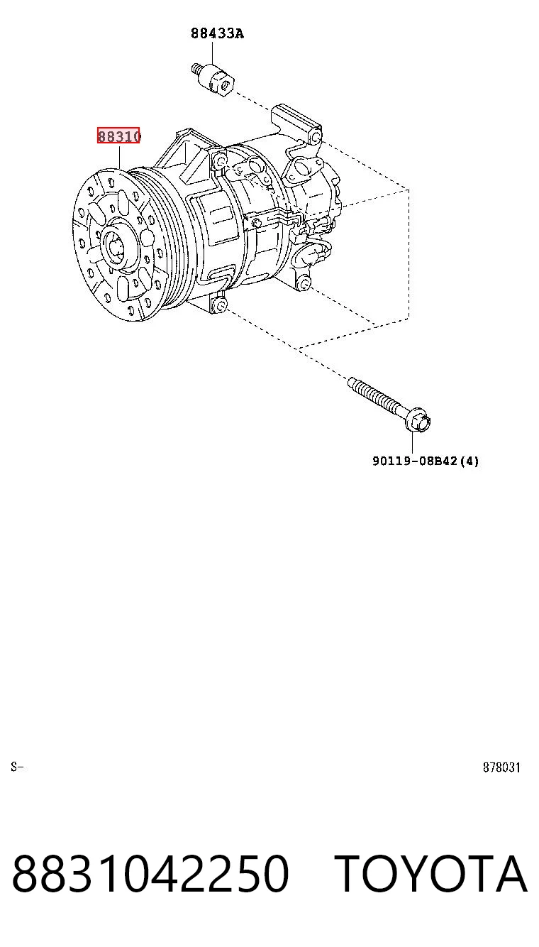8831042250 Toyota Compressor de aparelho de ar condicionado