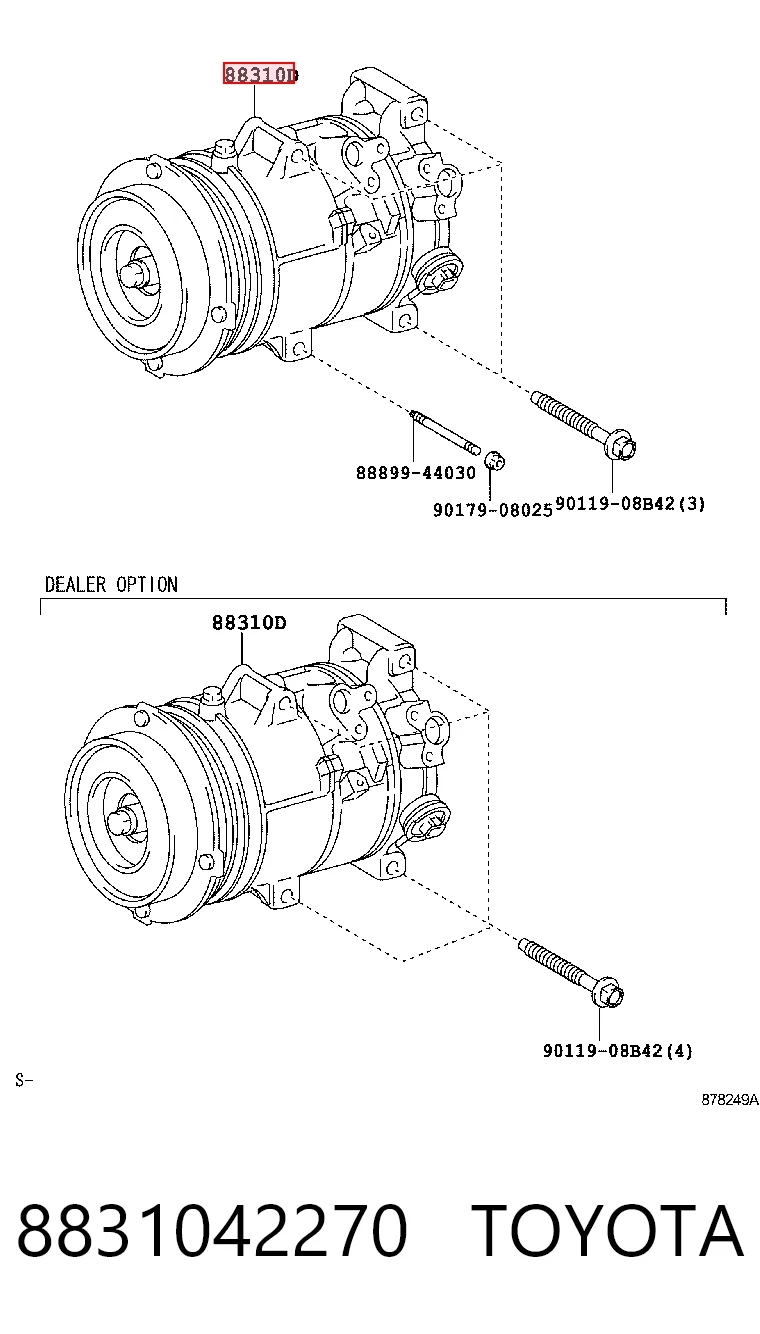 8831042270 Toyota Compressor de aparelho de ar condicionado
