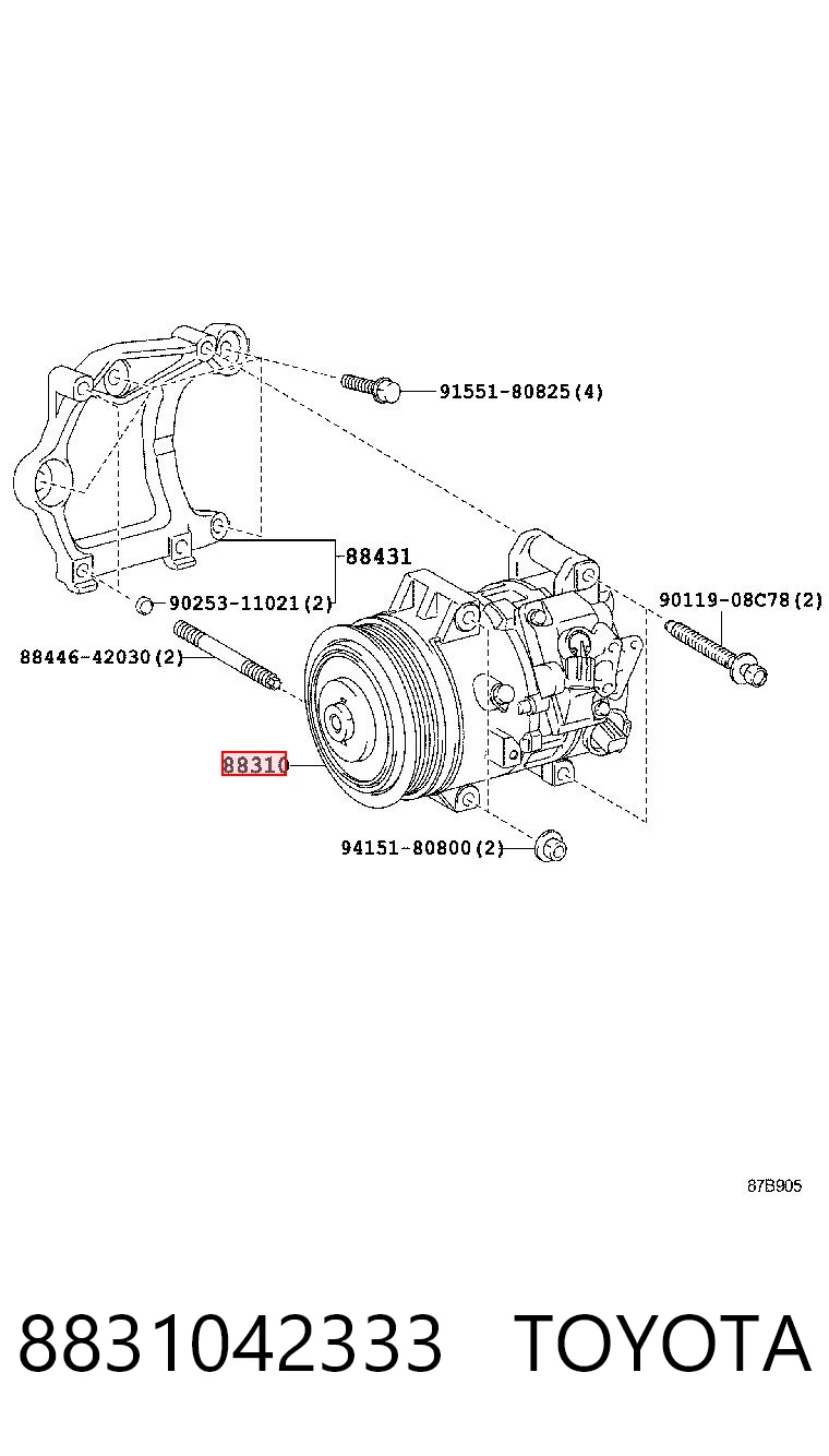 8831042333 Toyota Compressor de aparelho de ar condicionado