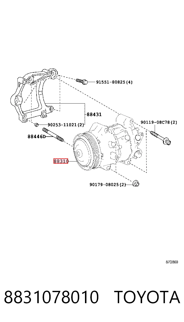 8831078010 Toyota Compressor de aparelho de ar condicionado