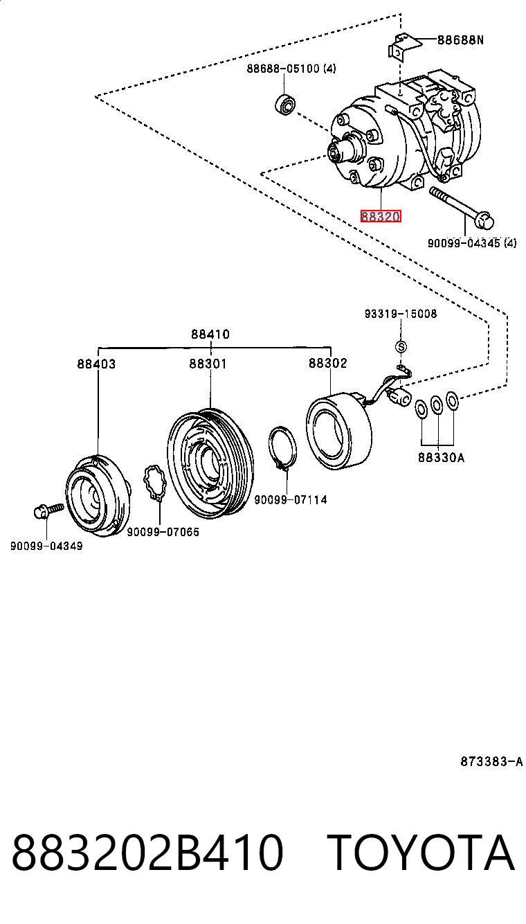 Compressor de aparelho de ar condicionado Toyota Avensis I T22