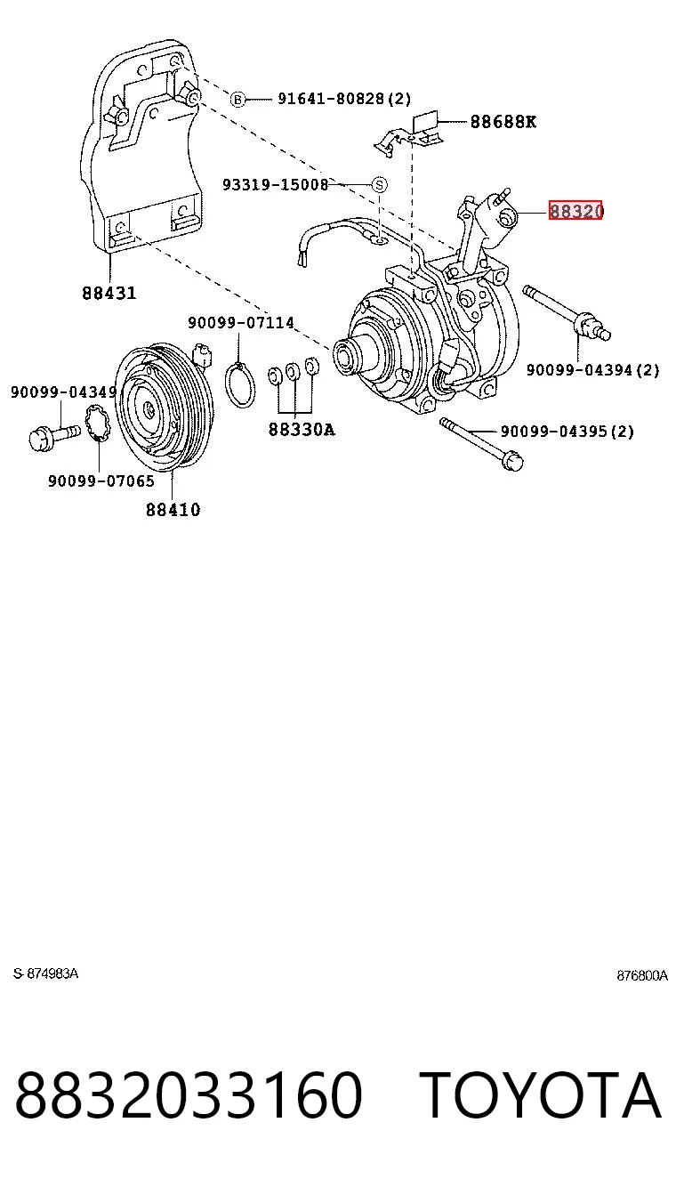  Compressor de aparelho de ar condicionado Toyota Camry IV sedan (V20) (1996 - 2001) IV