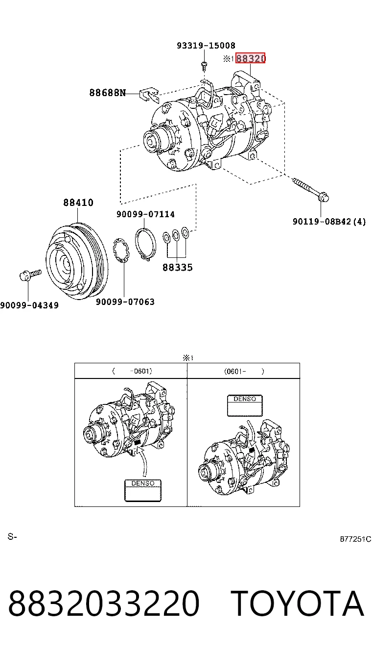 Compre 4471907252 Denso Compressor de aparelho de ar condicionado